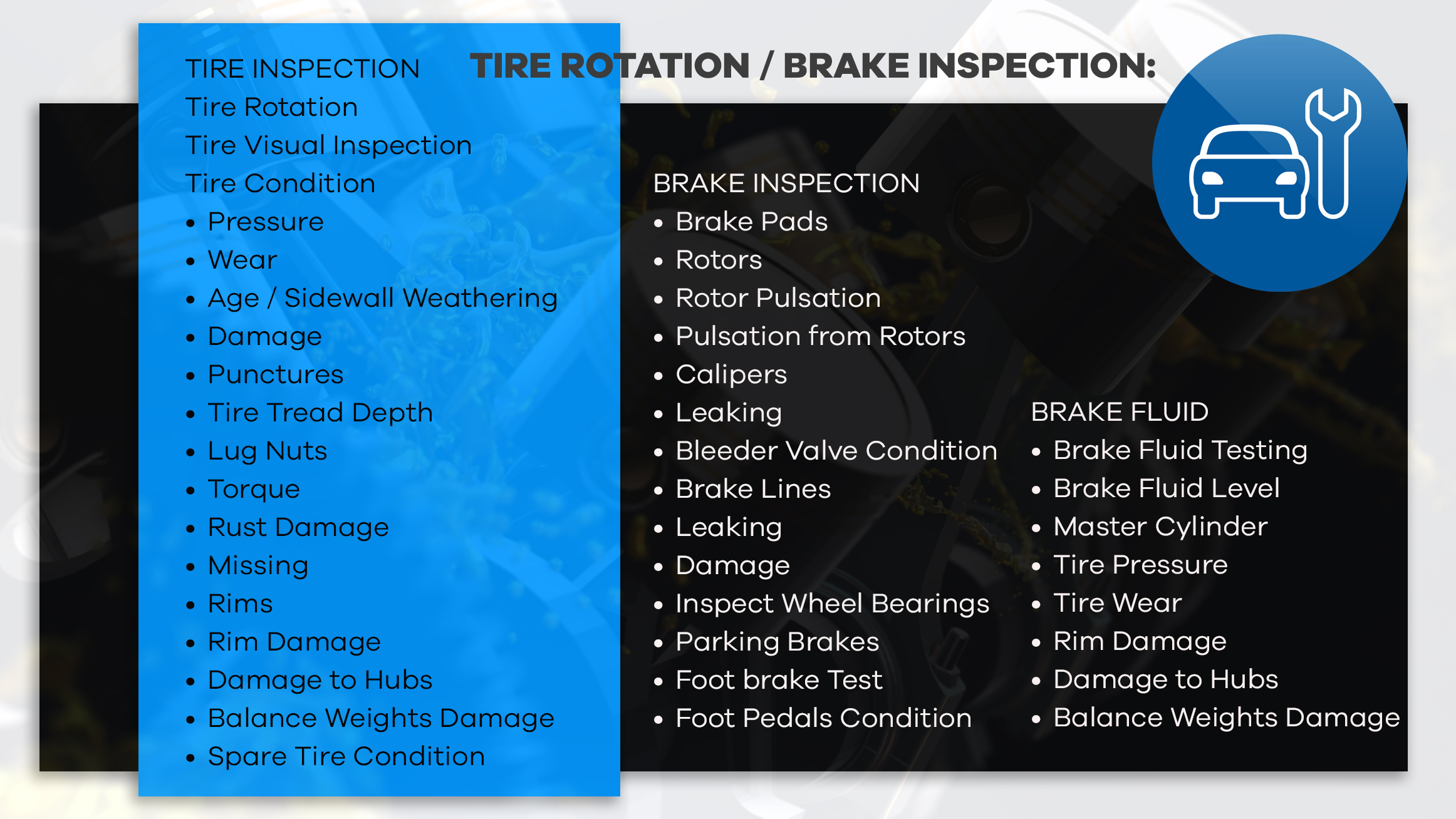 Brakes and tire rotation